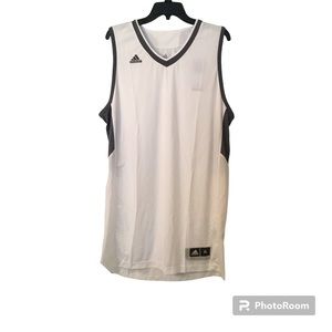 Adidas Mens Team Jersey Tank White Gray Size XL #367